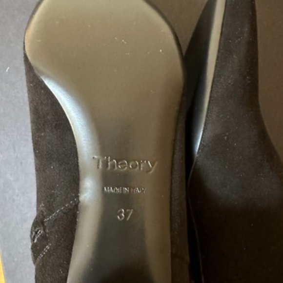 Theory Poented Toe Suede Booties, NEW - Picture 9 of 14